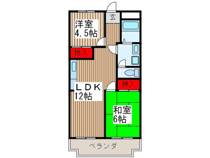 新田第６中島ハイツの物件間取画像