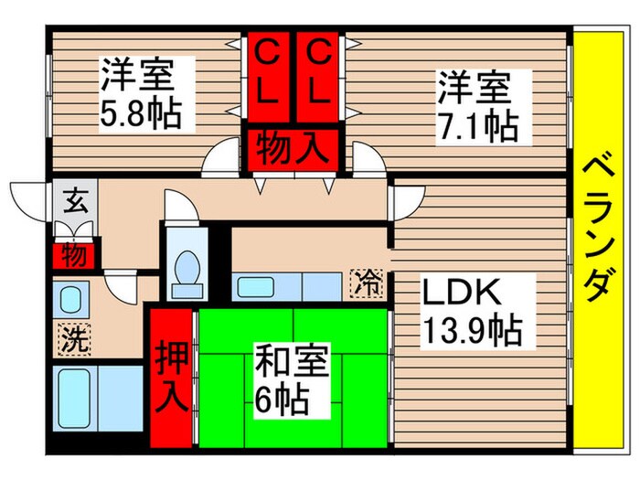 コンフォートシティーの物件間取画像
