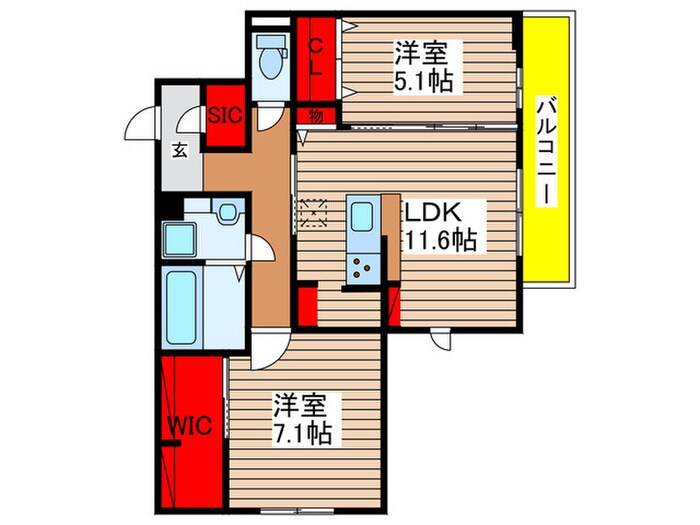 リシェスみどり台の物件間取画像