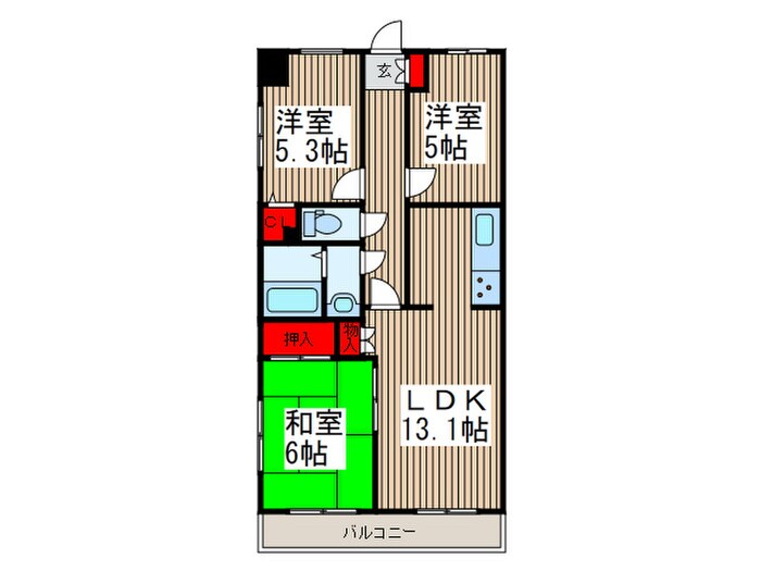 川口飯塚第３ﾛ-ﾔﾙｺ-ﾎﾟ(205)の物件間取画像