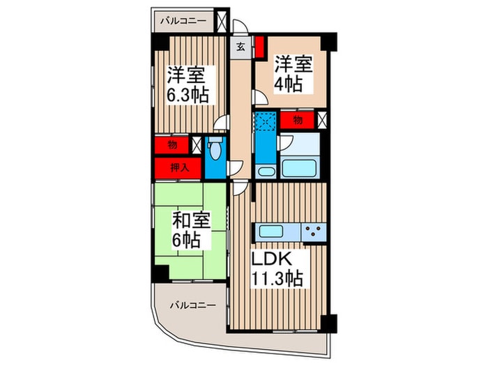 ＬａＶｉｔａ　谷塚駅前Ⅰの物件間取画像