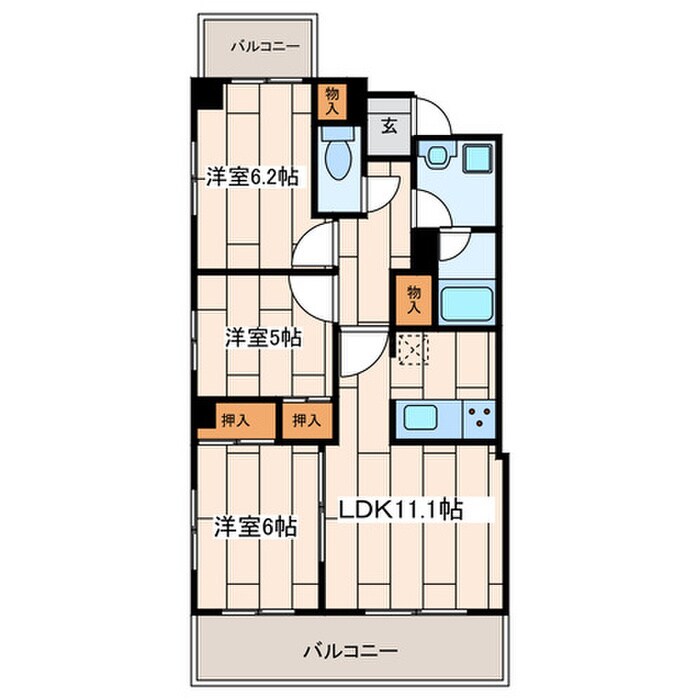 サンバレー上大岡Ⅶの物件間取画像