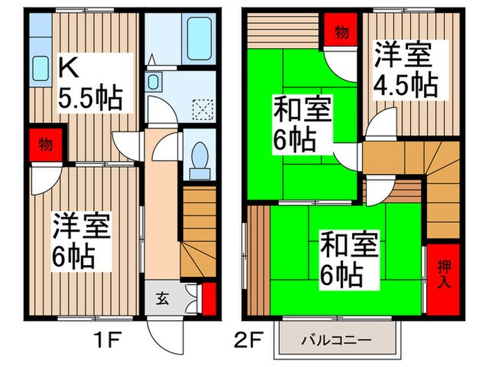 ファミリ－タウン彦成Ｂの物件間取画像