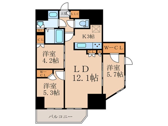 レジディア中目黒Ⅲの物件間取画像