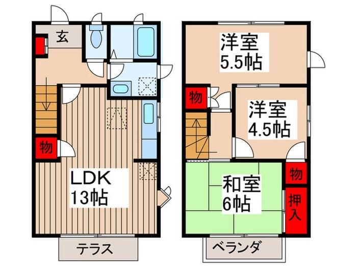 石橋ホ－ムタウンの物件間取画像