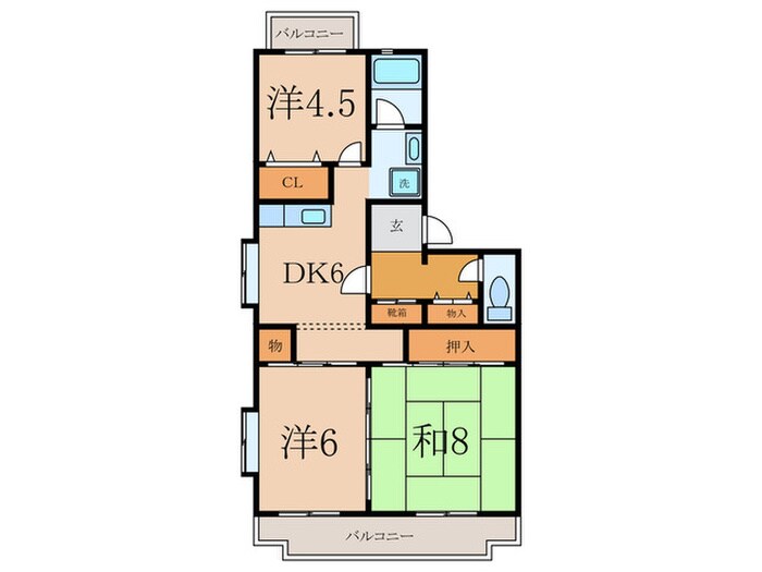 コーポ東伏見台Ｄ棟の物件間取画像