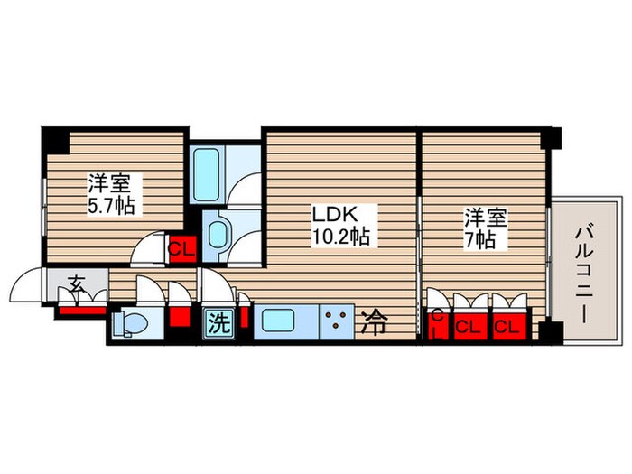 エスティメゾン豊洲レジデンスの物件間取画像