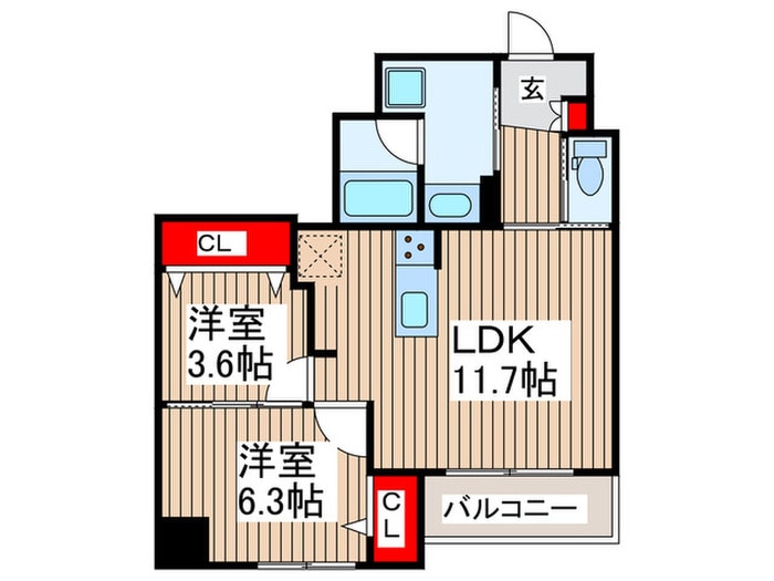 アスブルーム奥浅草の物件間取画像