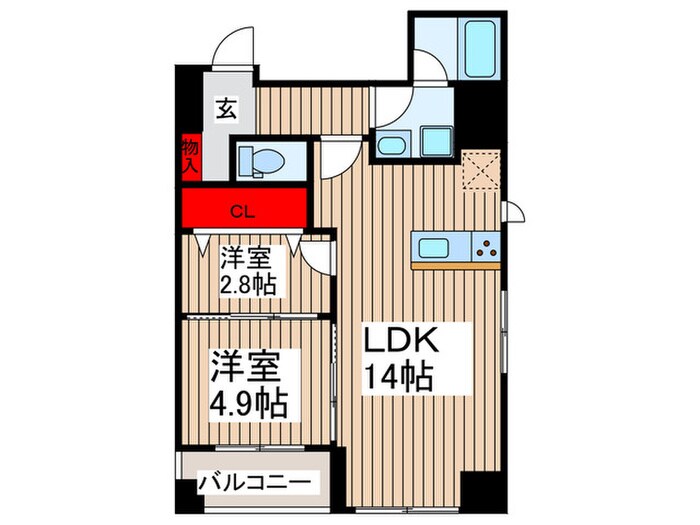 アスブルーム奥浅草の物件間取画像