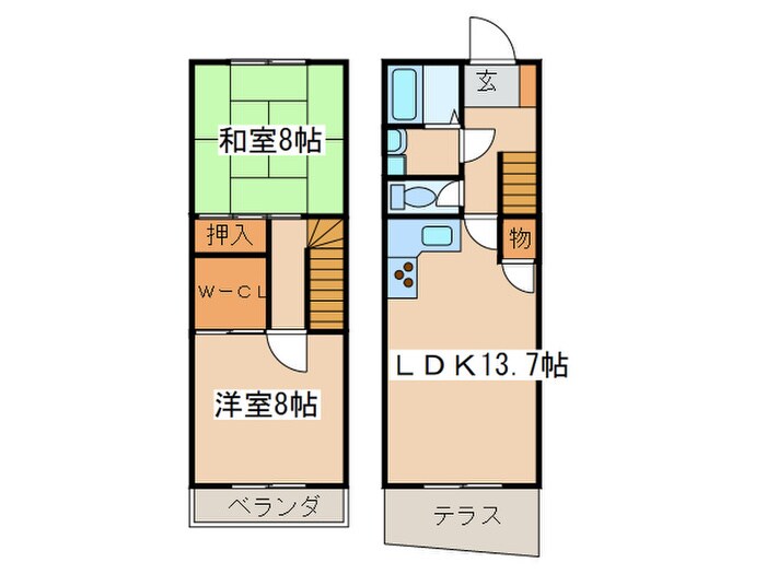 鴨宮ファミリオ２の物件間取画像