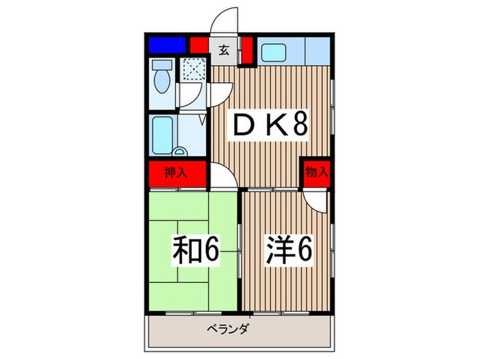 グランドハイツA棟の物件間取画像