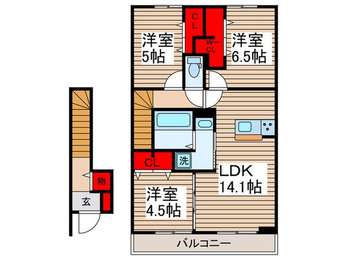 仮）Ｄ‐ＲＯＯＭ高砂７丁目の物件間取画像