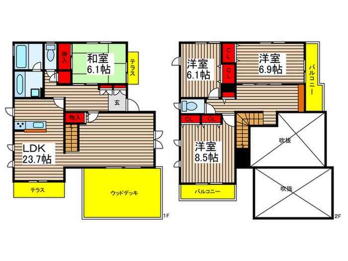 坪井東戸建の物件間取画像