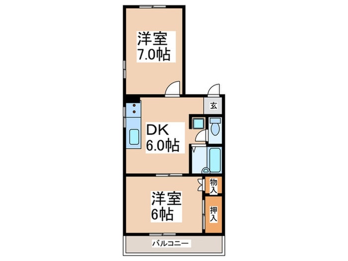 レ－スフラワ－メゾン庭Ｂの物件間取画像