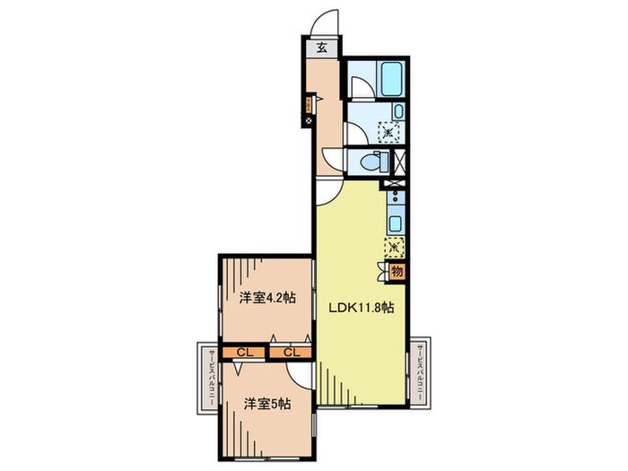 Fossette池田山の物件間取画像