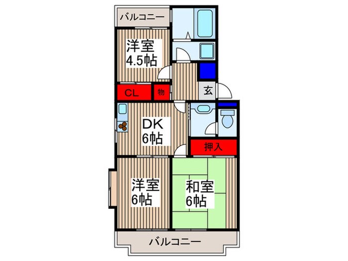 所沢メゾン１号館の物件間取画像