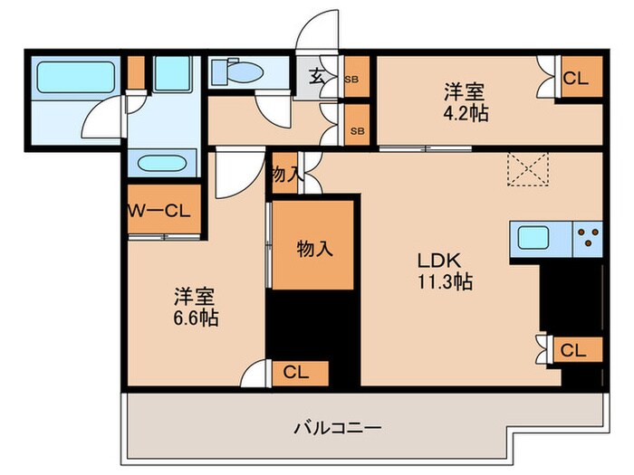 ザ・パークハビオ板橋区役所前の物件間取画像