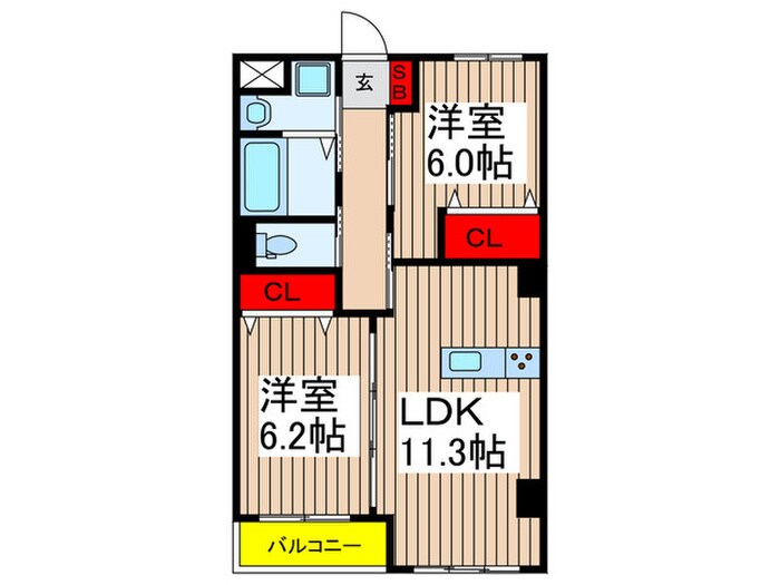 ゼファー上石の物件間取画像