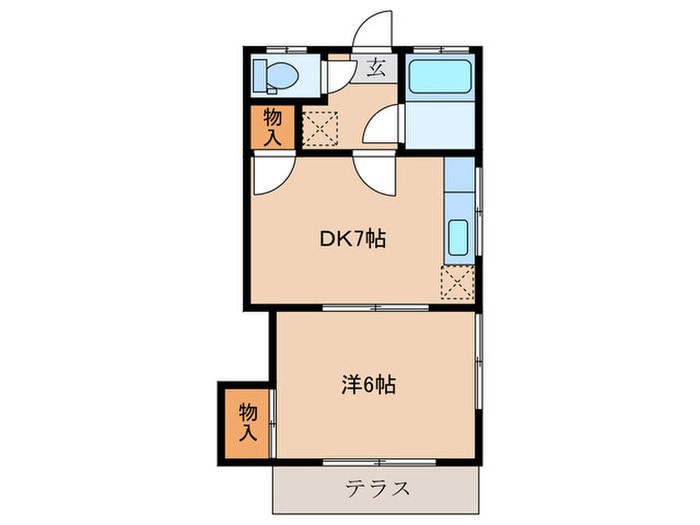 飯塚荘（東棟）の物件間取画像