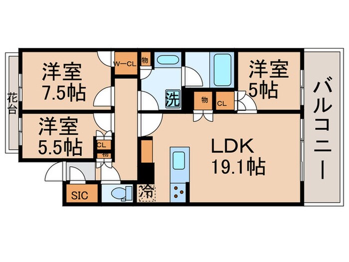 HARUMI FLAG SUN VILLAGE A棟の物件間取画像