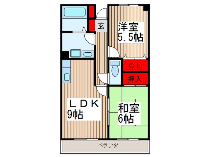 稲荷山パ－クハイツの物件間取画像