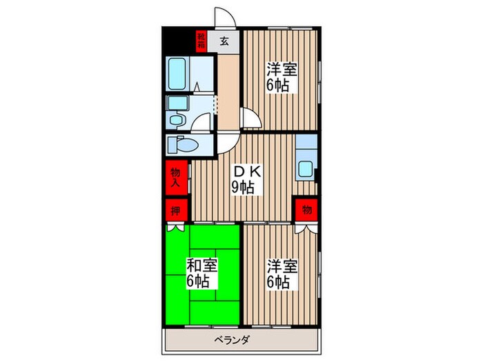 若葉ハイツの物件間取画像