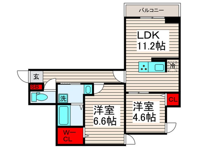 グラナーデ扇Ⅱの物件間取画像