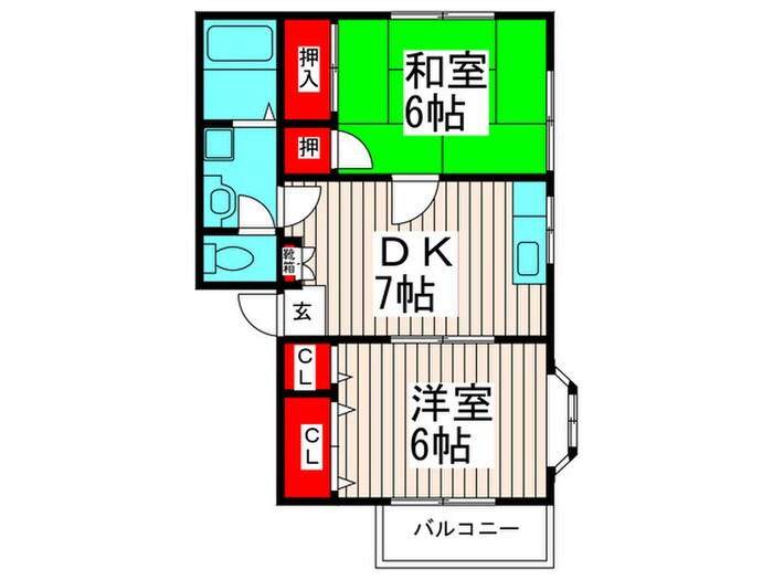 パ－クサイドＢの物件間取画像