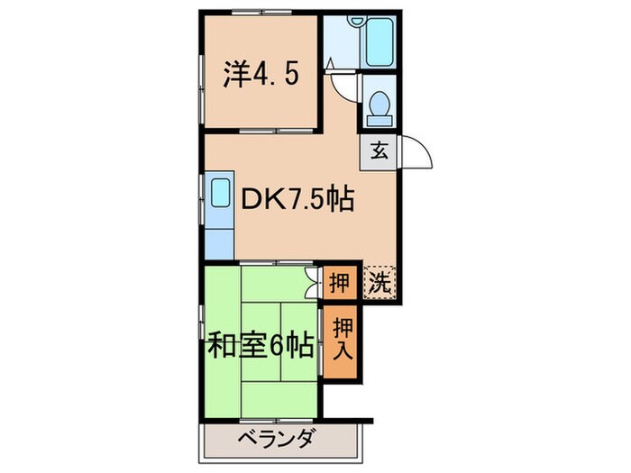 メゾンドルチェ(2F)の物件間取画像