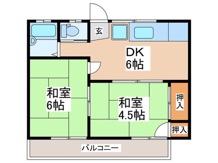 コーポサングリーンの物件間取画像