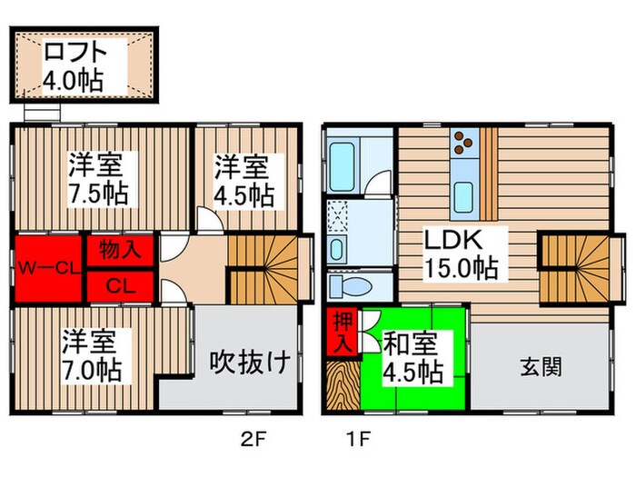 栗原様方貸家１号棟の物件間取画像