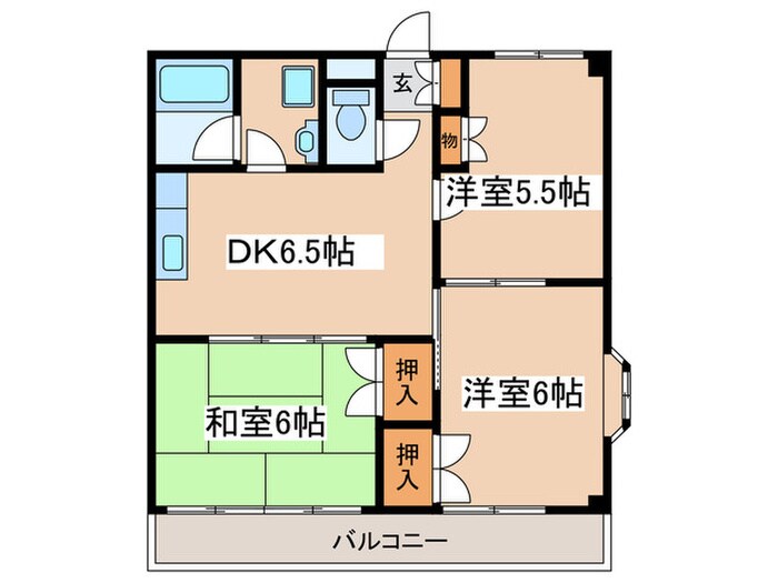 セトハイツＤの物件間取画像