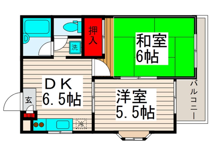 礒貝マンションの物件間取画像