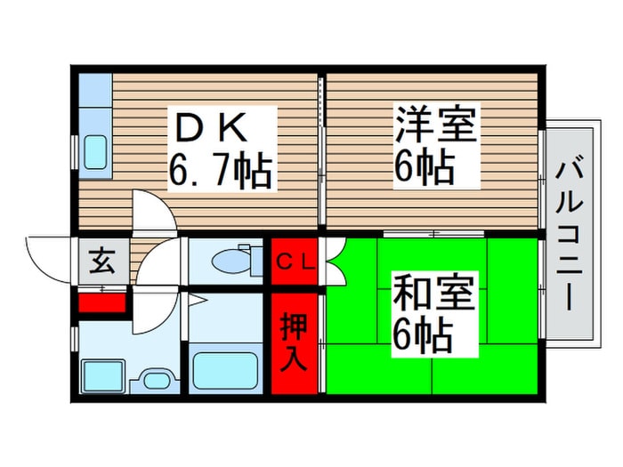 ヴィテ－ジュ秋元２の物件間取画像