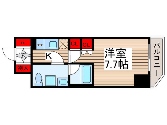 ｼﾞｪﾉｳﾞｨｱ南千住Ⅵｽｶｲｶﾞｰﾃﾞﾝの物件間取画像