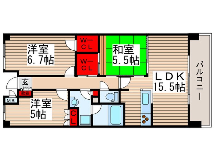 クレサージュ松戸六高台の物件間取画像