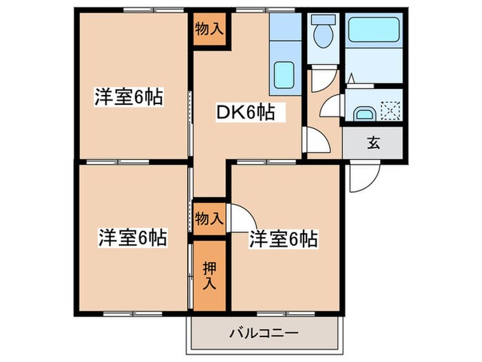 ベルデュ－ルＢの物件間取画像