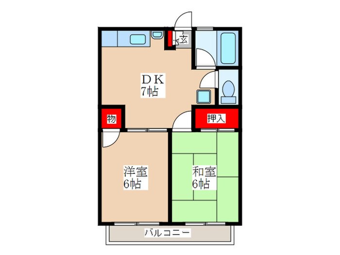 シティハイム田村の物件間取画像