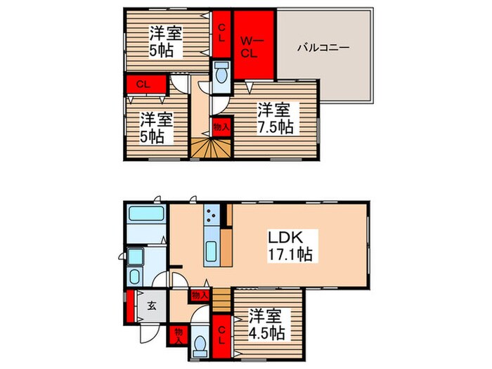 中央1丁目戸建の物件間取画像