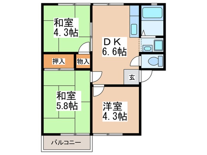 グリーンハイツの物件間取画像