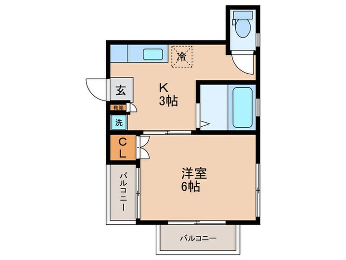 北林コ－ポの物件間取画像