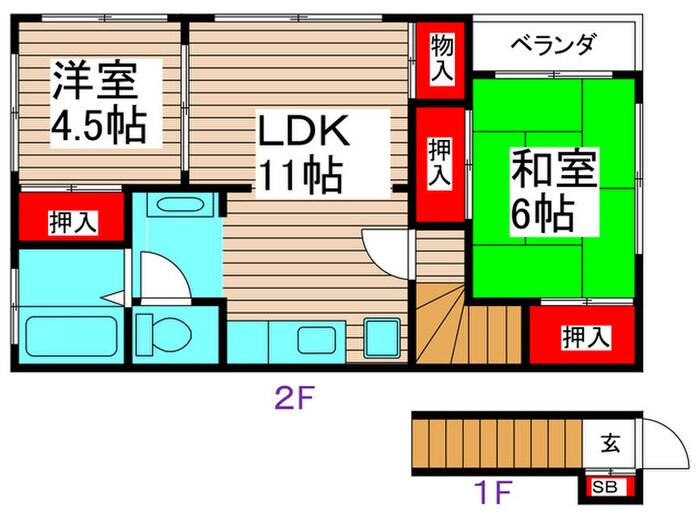 六月町コーポの物件間取画像