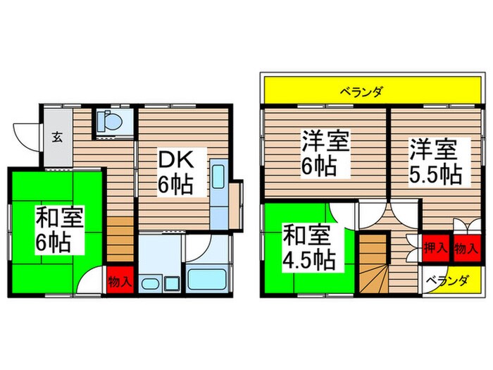 中村貸家の物件間取画像