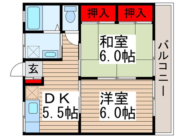 エスポワ－ル林の物件間取画像