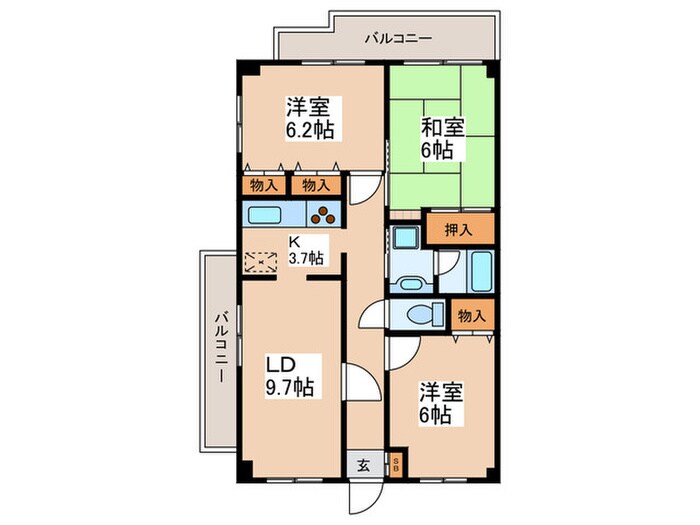 グリ－ンパ－ク八王子本町(104)の物件間取画像