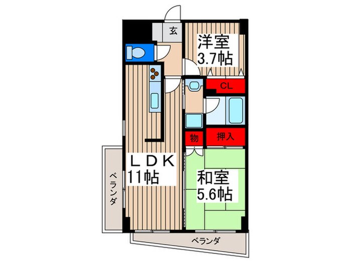 パ－クビュ－北本の物件間取画像