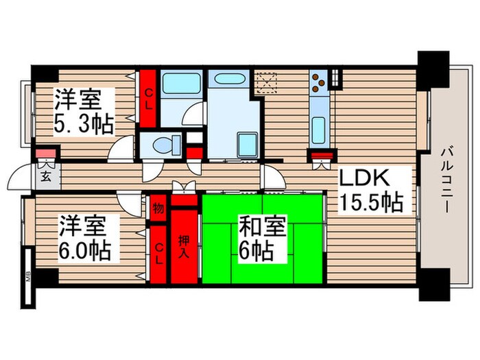レジデンス幕張アリーナシティの物件間取画像
