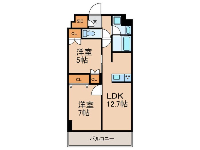 メゾンドオンディーヌの物件間取画像