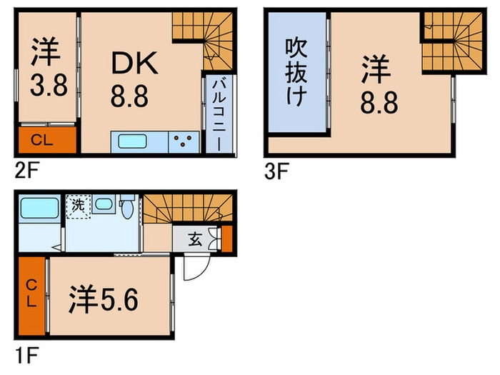 ｈａｂｉｔａｔｉｏｎ　Ｆの物件間取画像