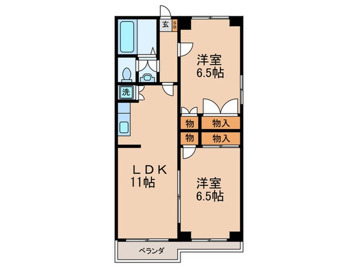 甘泉園ハイツの物件間取画像